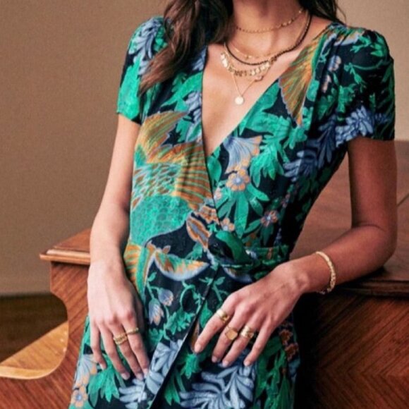 Sezane Armelle maxi wrap dress, Sz 38/6, BNWT - Picture 3 of 12